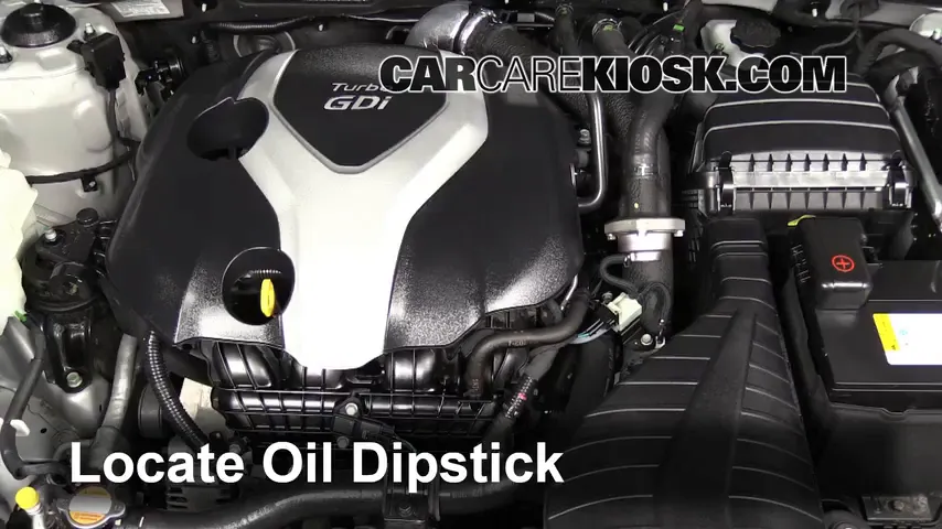 2013 Hyundai Sonata Limited 2.0L 4 Cyl. Turbo Oil Check Oil Level